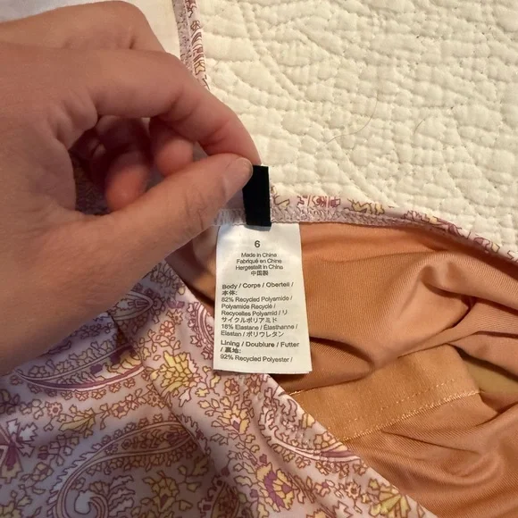 J Crew Eco ruched one-shoulder one-piece in beach paisley - Picture 3 of 4